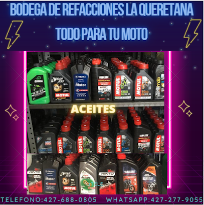 Bodega de Refacciones Para Motos La Queretana. en San Juan del Río